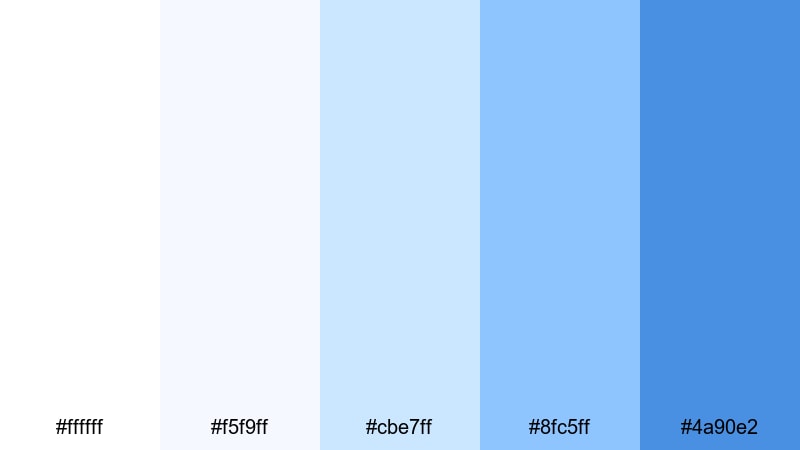 arctic morning glow white blue color palette with hex codes