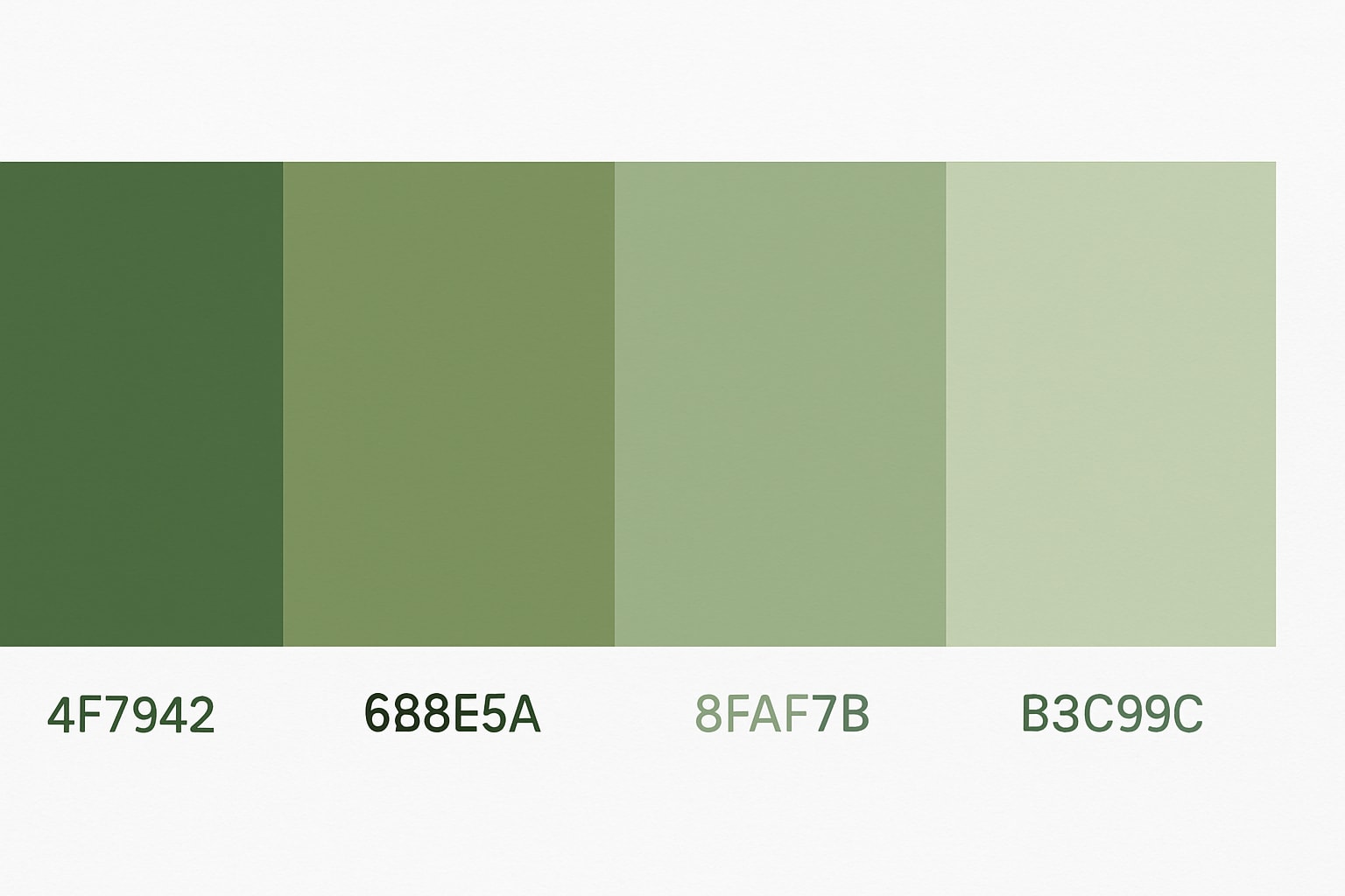 arctic moss green color palette with hex codes