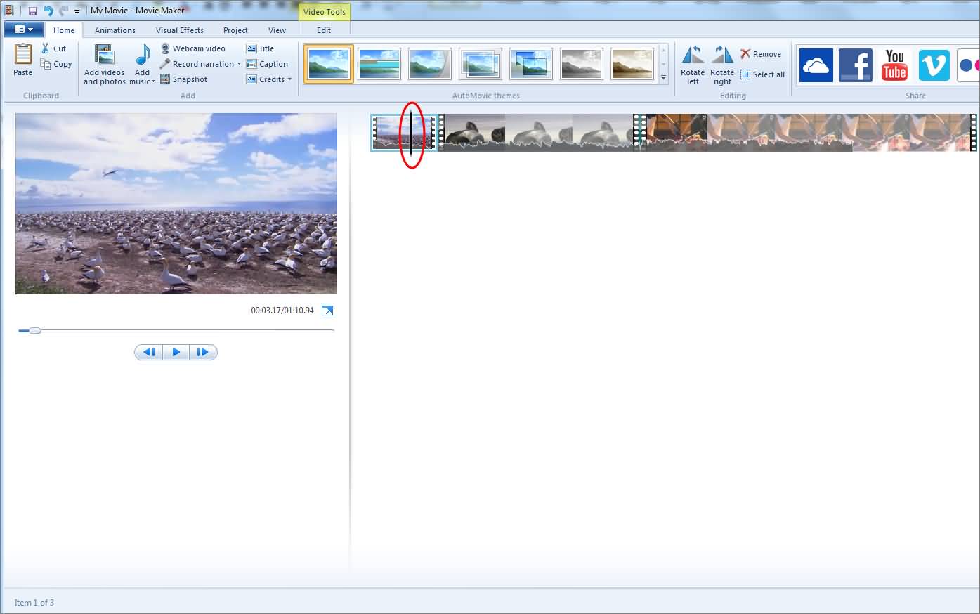 how do i merge two videos in windows movie maker