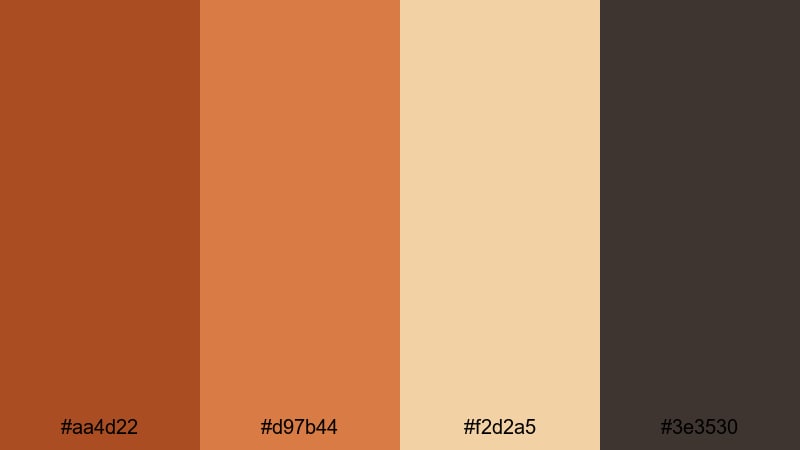 artisan brew label rust orange color palette with hex codes