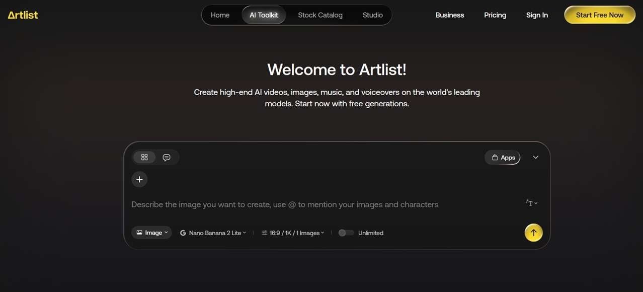 artlist ai toolkit