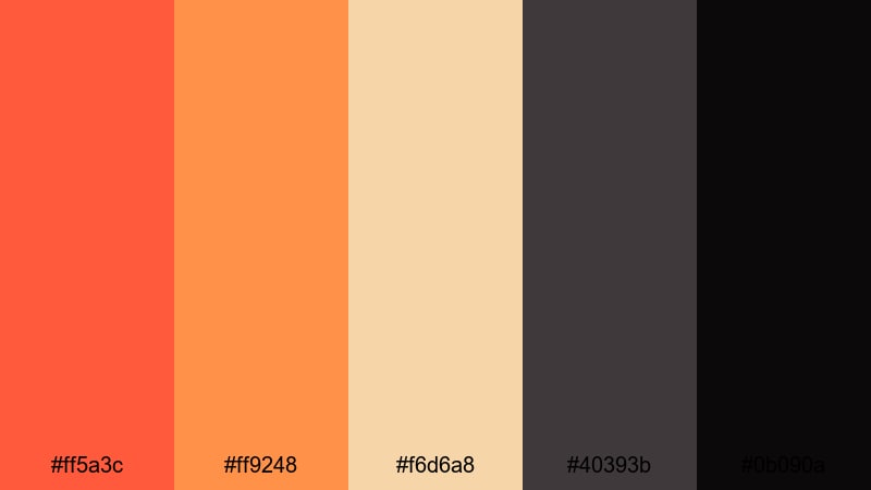 ashen ember drift lava color palette with hex codes