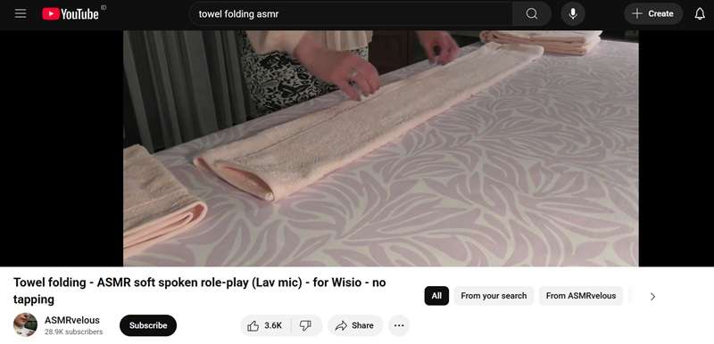 asmr towel folding videos