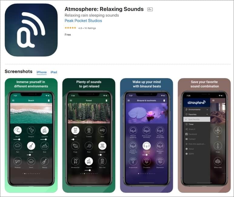  تطبيق Atmosphere: Relaxing Sounds