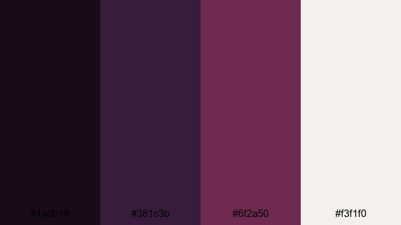 aubergine noir frame eggplant color palette with hex codes
