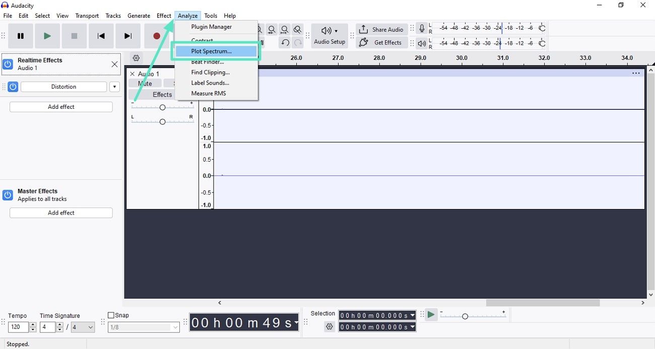 audacity audio analyzer tool