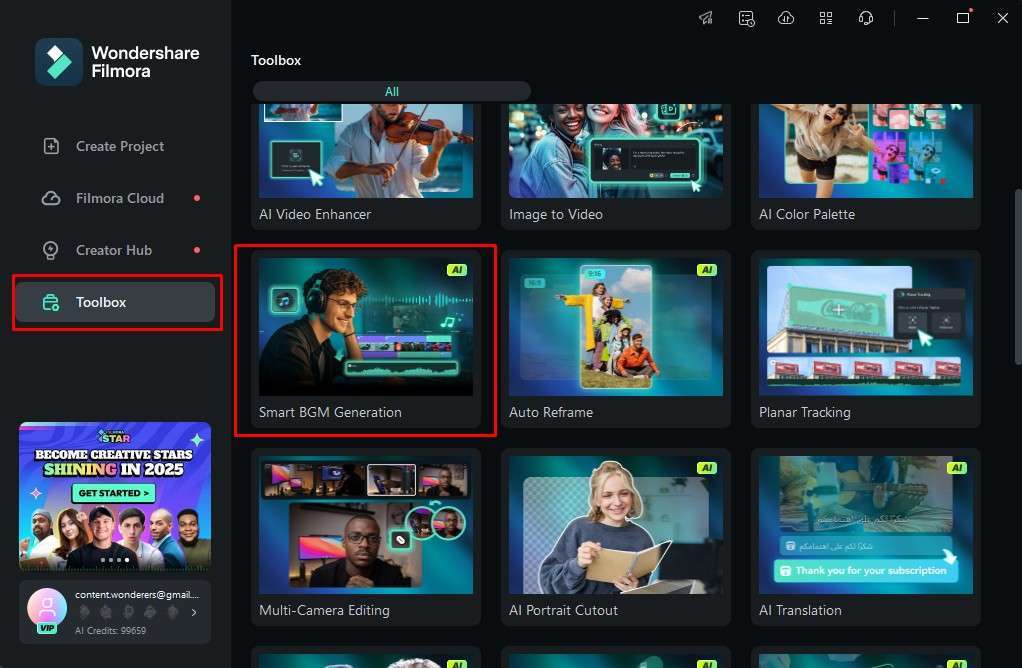 find smart bgm generation filmora