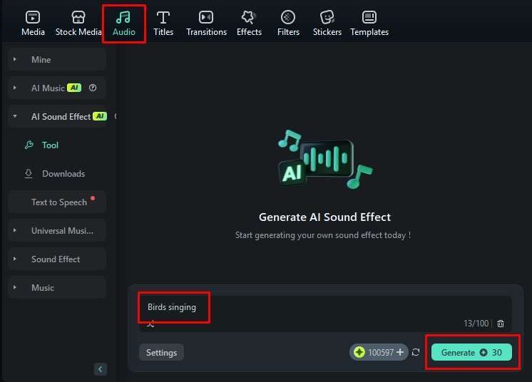wondershare filmora ai sound effect