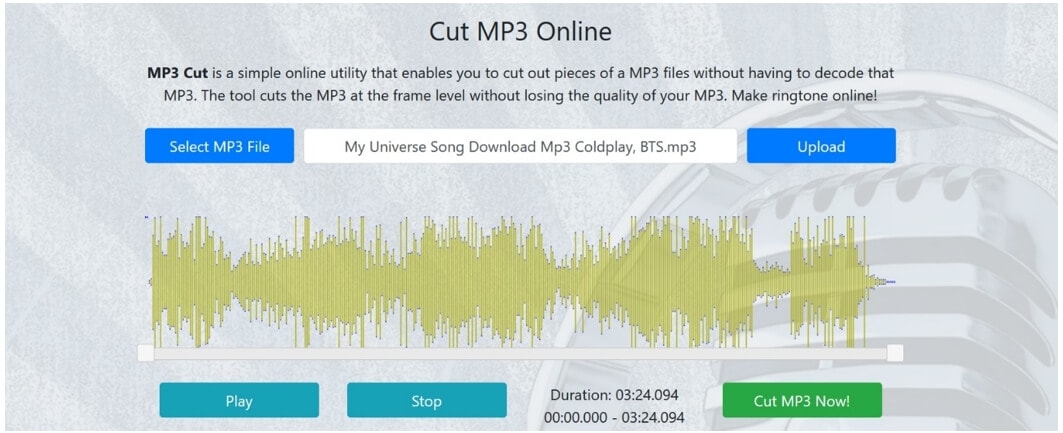 online audio cutter: CutMP3.Net