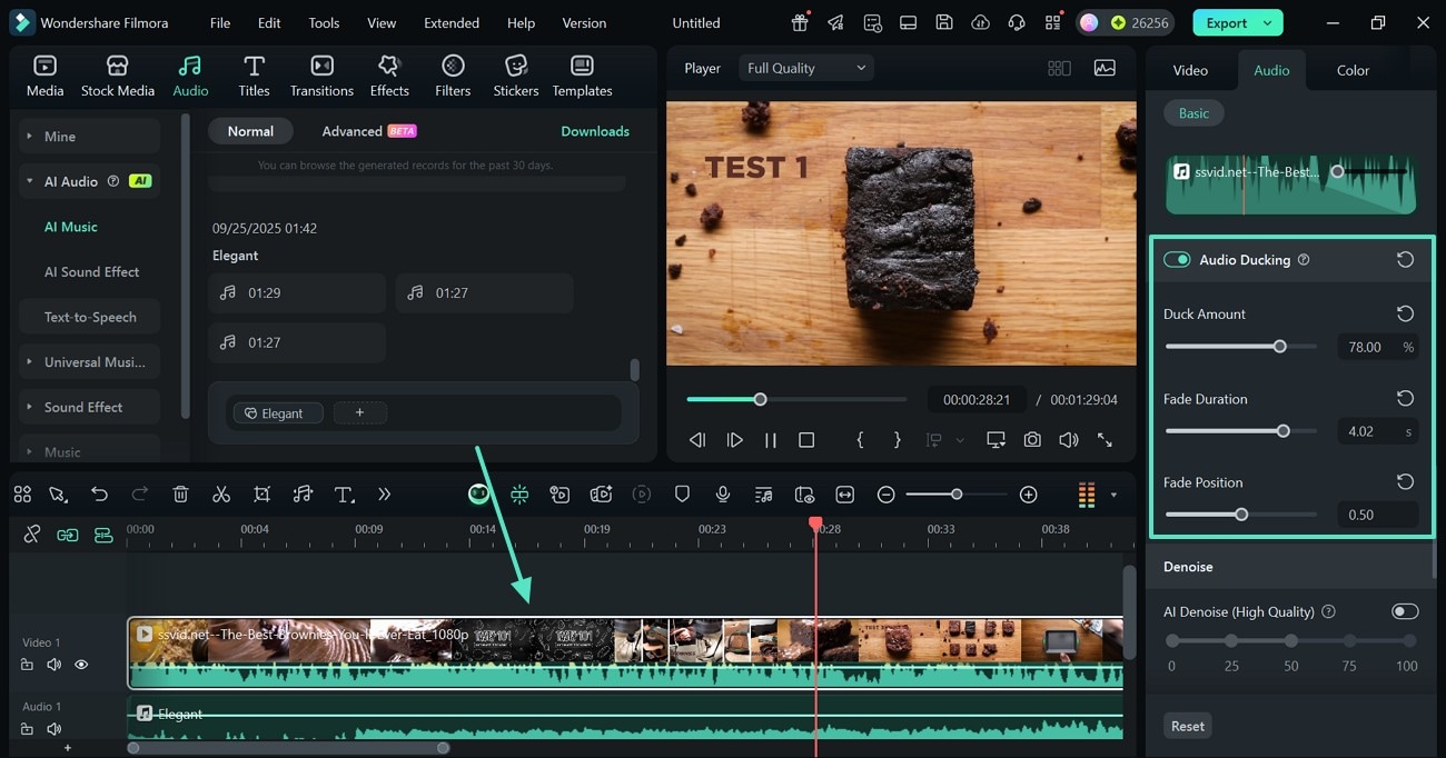 enable audio ducking dialogue filmora