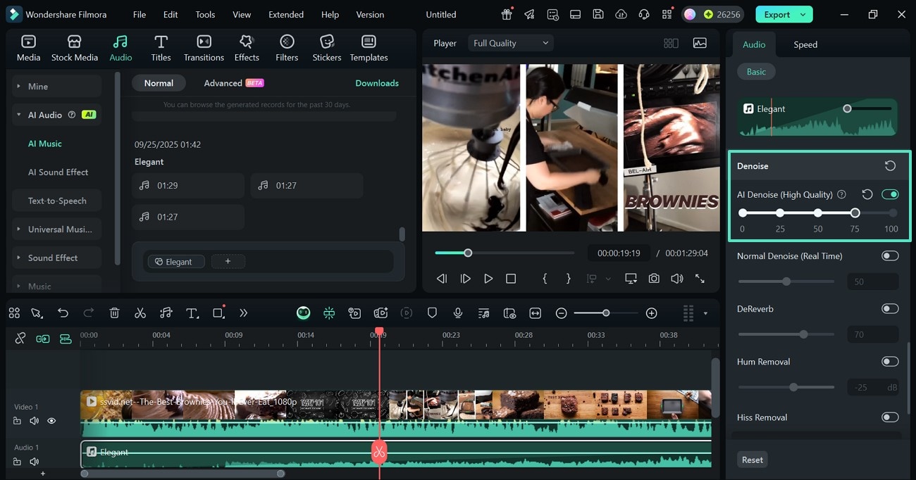 remove background noise filmora