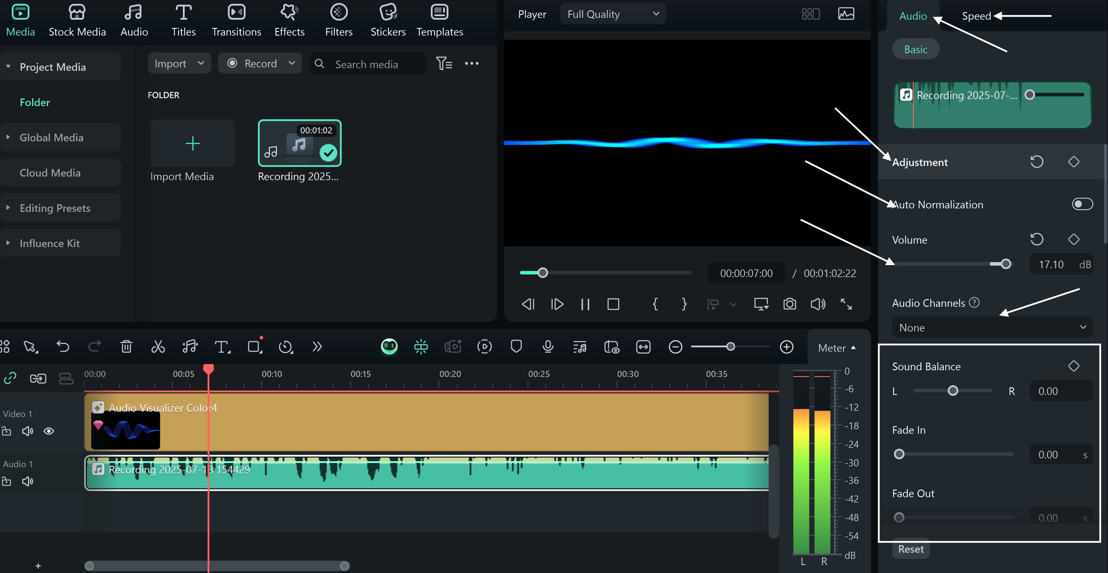 adjust audio