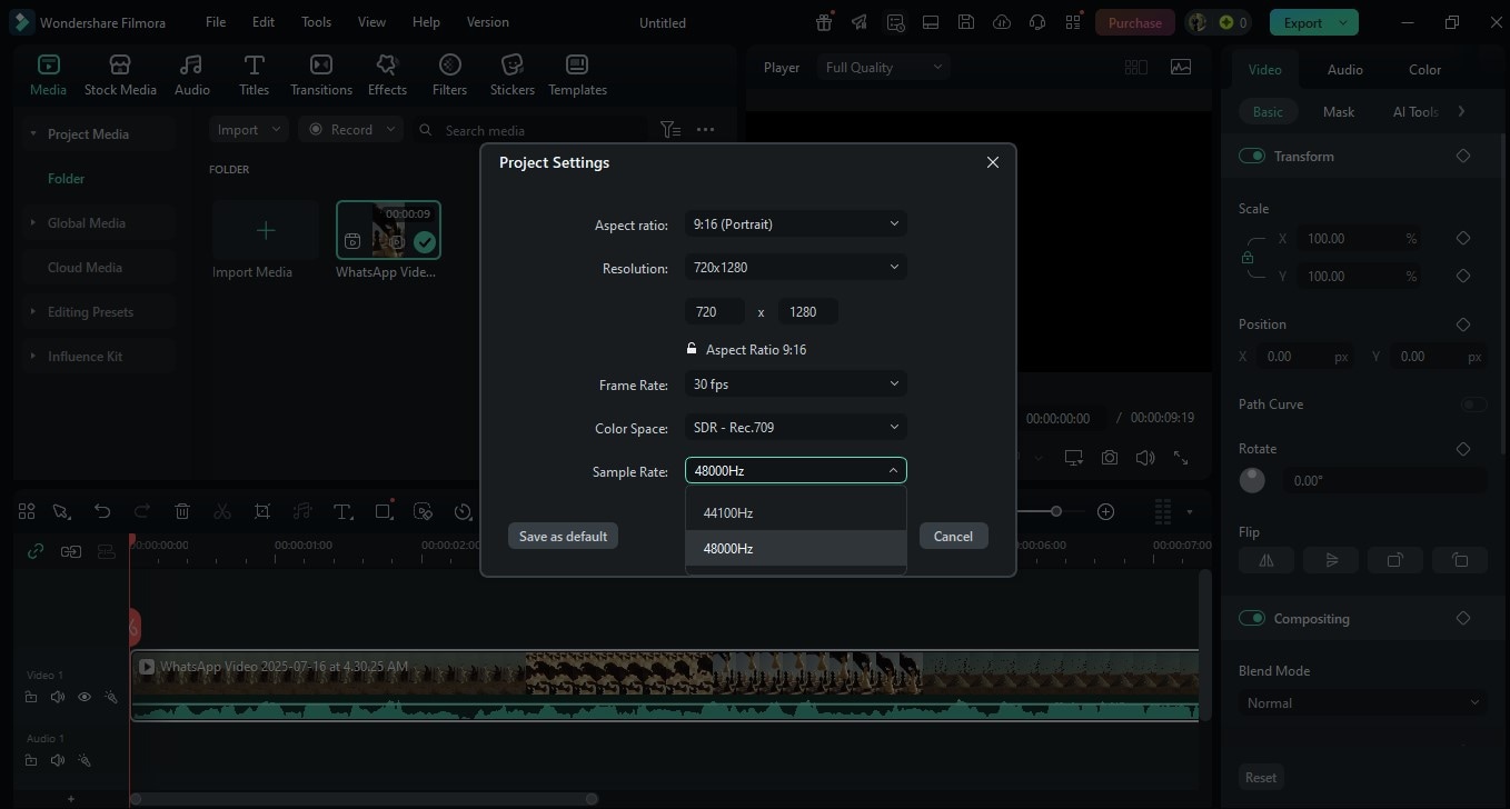 choose sample rate