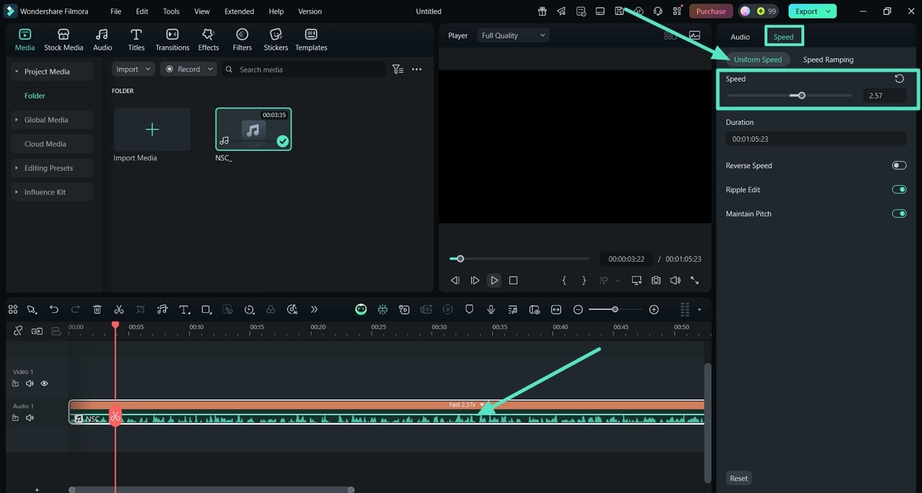 adjust speed using uniform speed