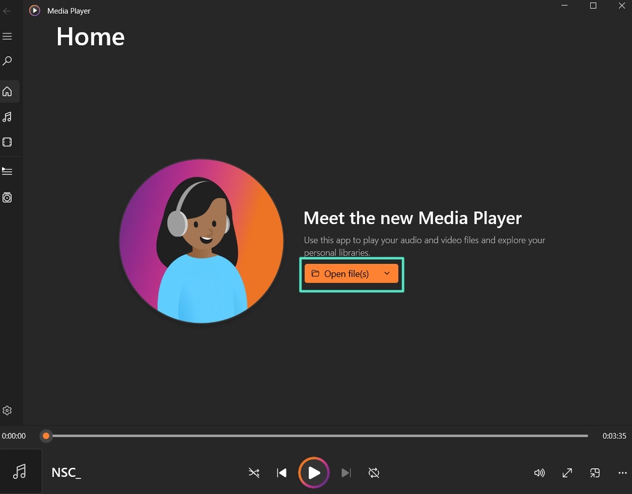 open file media player