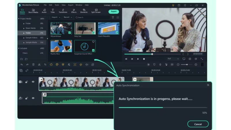 using auto synchronization for audio syncing