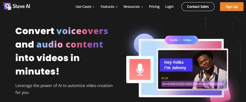 steve ai audio-to-video generator