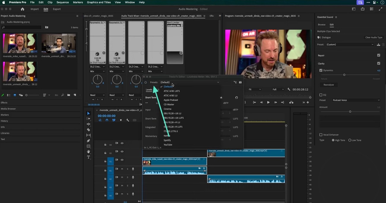 select video sharing platform premiere pro