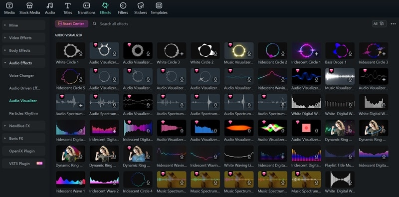 wondershare filmora audio visualizer