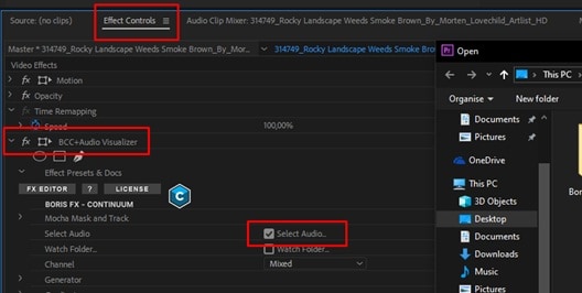 select audio source for visualizer