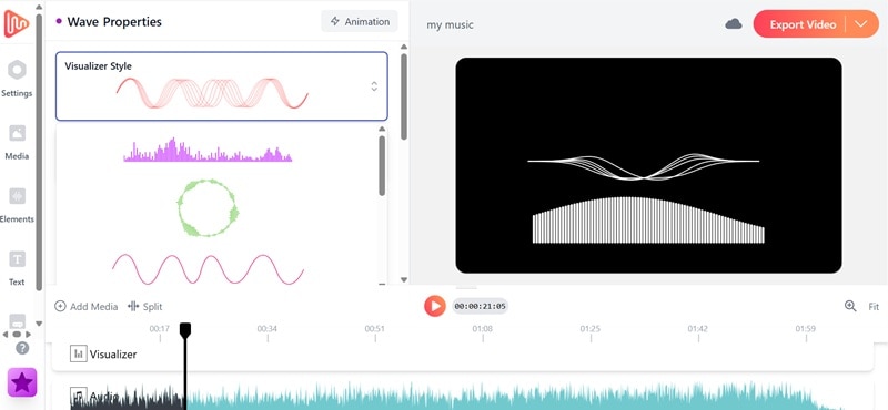 audio waveform styles in echowave