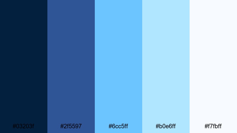 aurora studio calm cobalt color palette with hex codes
