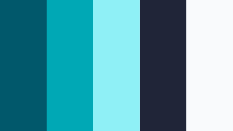 aurora teal glow deep teal blue color palette with hex codes