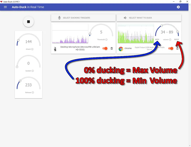 volume parameter on auto-duck