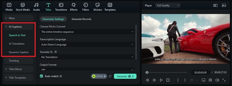 add subtitle to automotive video ads