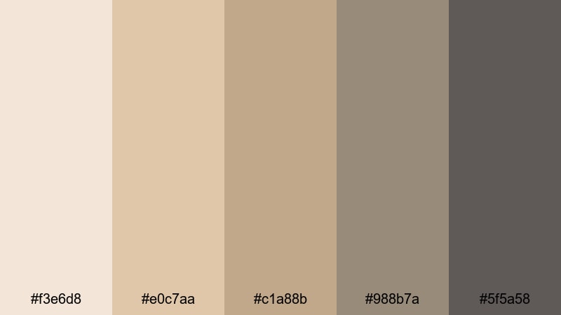 autumn apartment haze beige gray color palette with hex codes