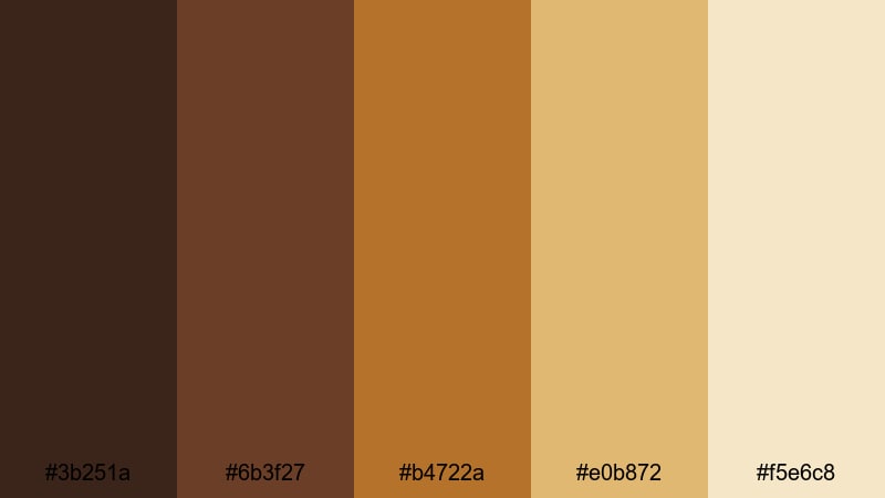 autumn cacao fields dark brown color palette with hex codes