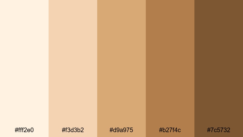 autumn chai cream cream color palette with hex codes