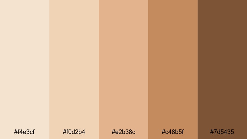 autumn chai foam cream beige color palette with hex codes