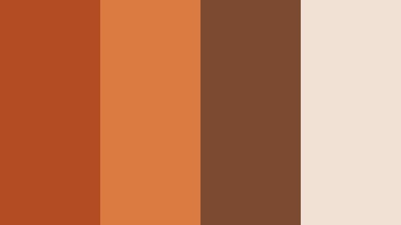 autumn coffee break brick orange color palette with hex codes