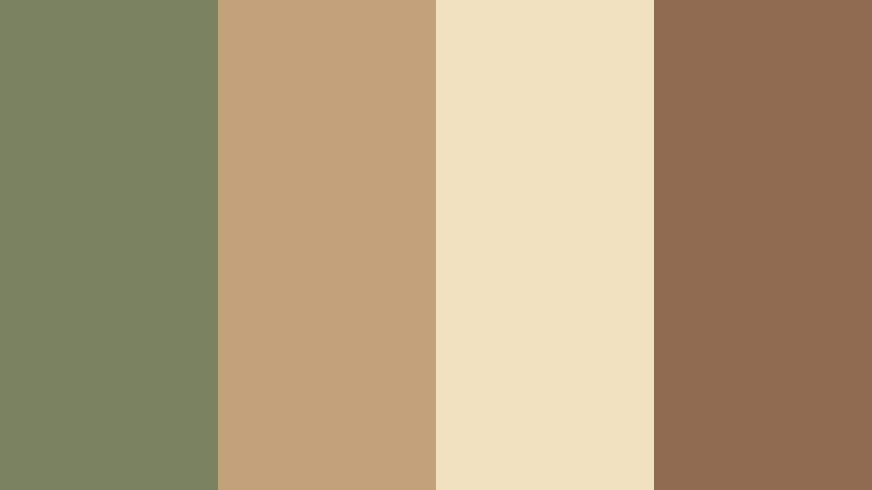autumn courtyard calm dusty olive color palette with hex codes
