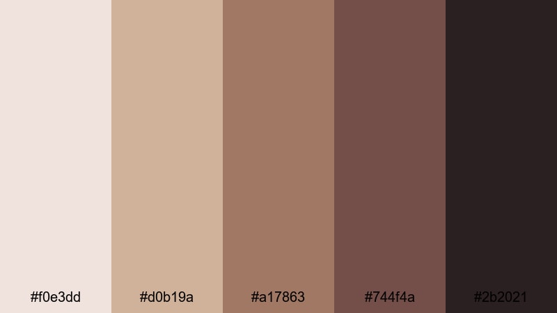 autumn drama frame mauve taupe color palette with hex codes