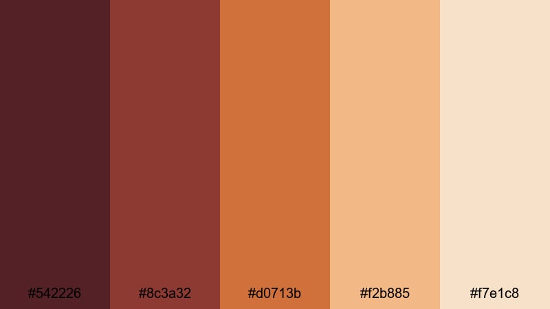 autumn ember reel brown burgundy color palette with hex codes