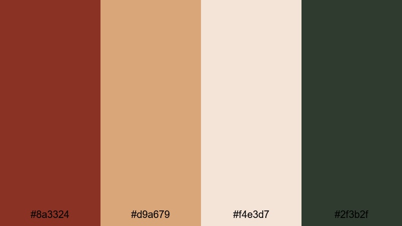 autumn forest ember burnt umber color palette with hex codes