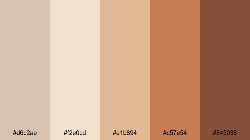 autumn knit afternoon light taupe color palette with hex codes