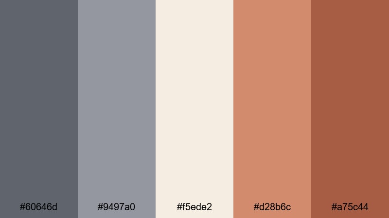 autumn knit edit slate gray color palette with hex codes