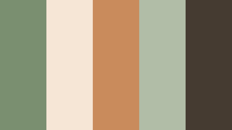 autumn knits and leaves sage fern color palette with hex codes