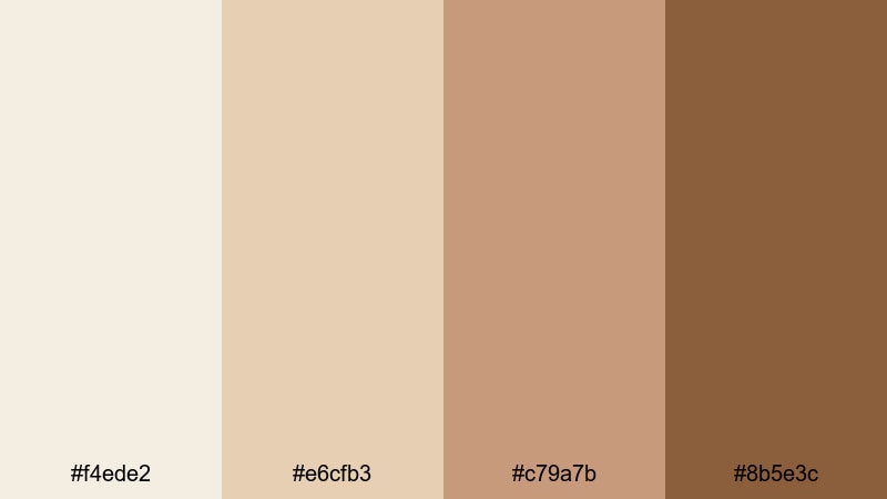 autumn latte foam bone color palette with hex codes