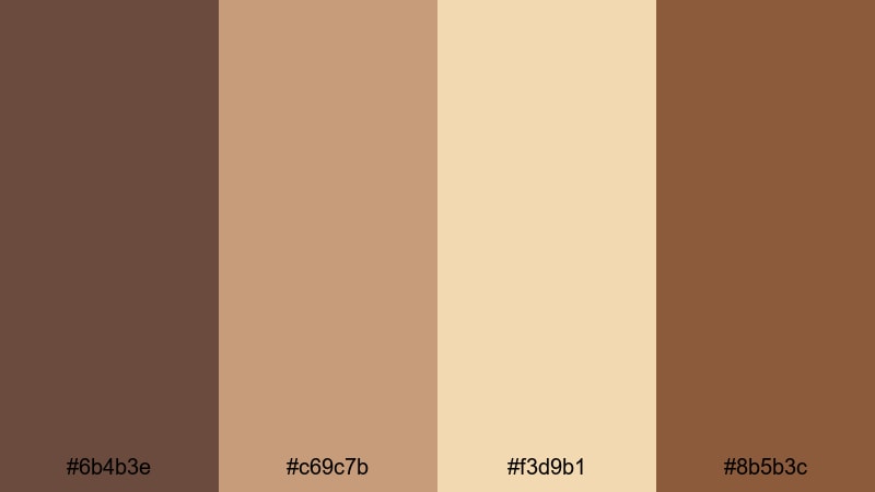 autumn latte glow brown color palette with hex codes