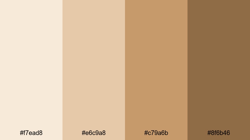 autumn latte mood sepia color palette with hex codes