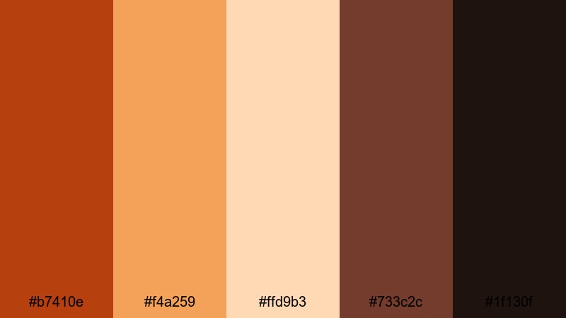 autumn loft glow rust color palette with hex codes