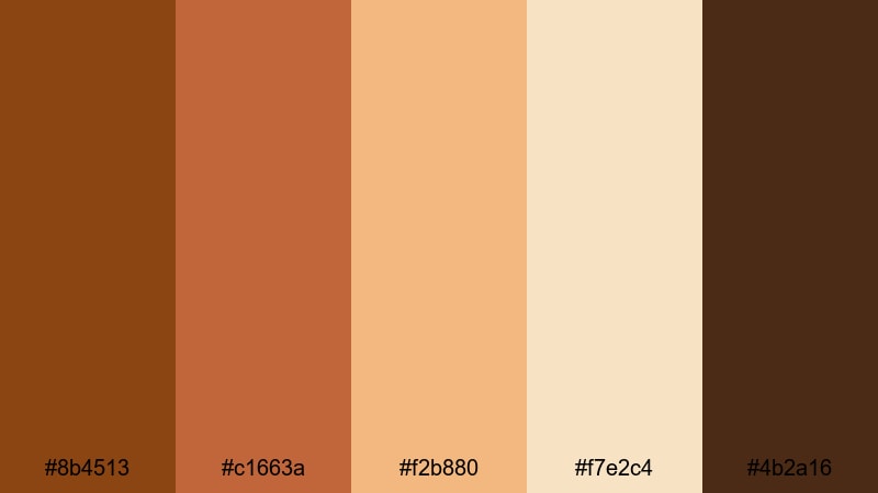 autumn market glow rust brown color palette with hex codes