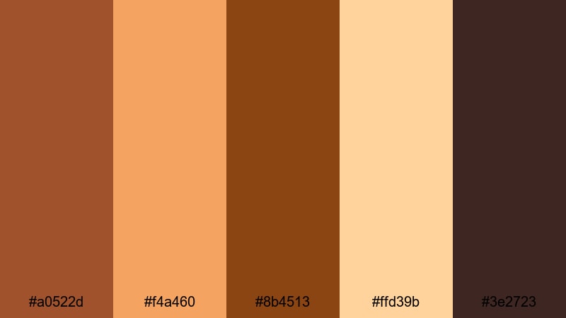 autumn market streets sienna color palette with hex codes