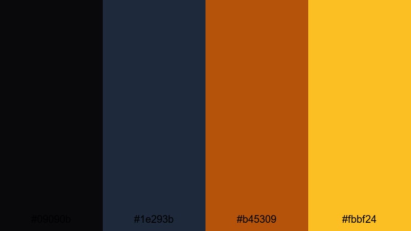 autumn night market dark color palette with hex codes