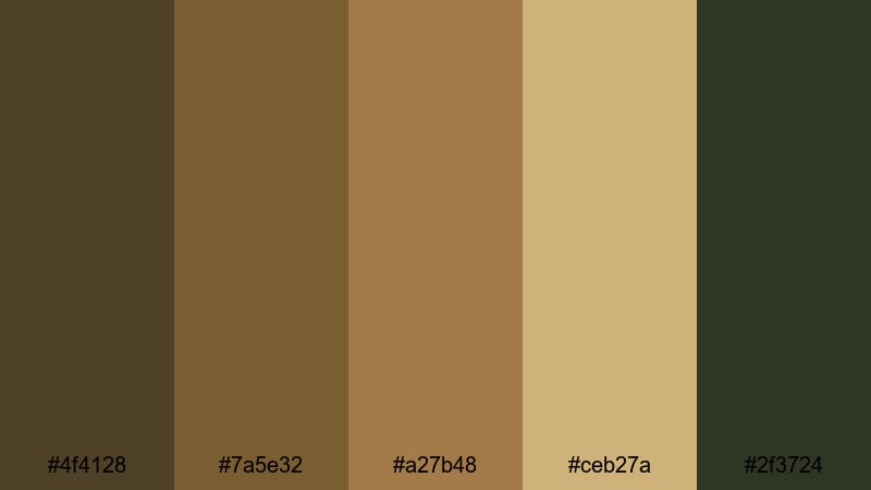 autumn orchard soil brown olive color palette with hex codes