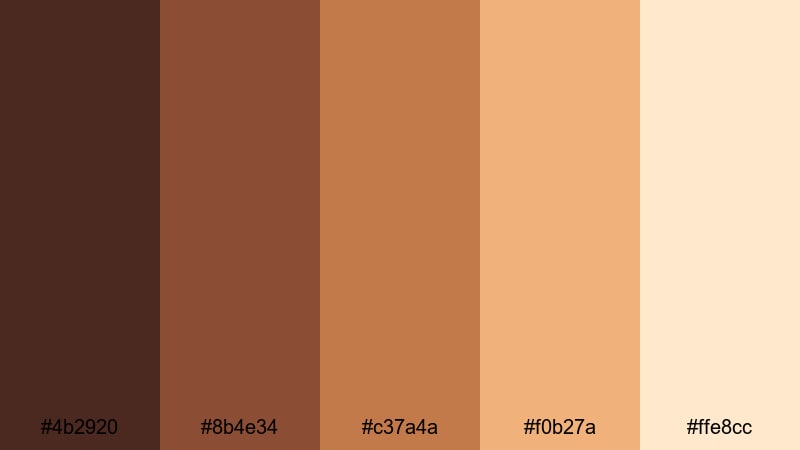 autumn spiced cacao chocolate color palette with hex codes